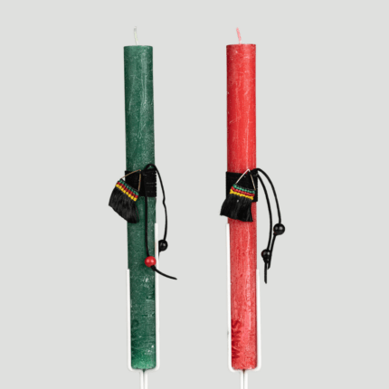 Λαμπάδα με έθνικ στολίδι – φουντίτσα