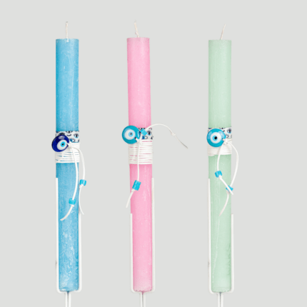 Λαμπάδα με χάντρα - ματάκι