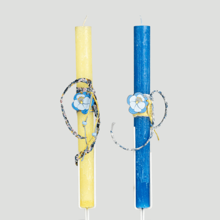 Λαμπάδα με ξύλινο στολίδι – ανεμώνη