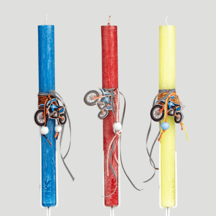 Λαμπάδα με ξύλινο στολίδι – μηχανή