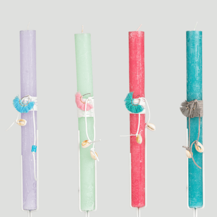 Λαμπάδα με έθνικ στολίδι – βεντάλια