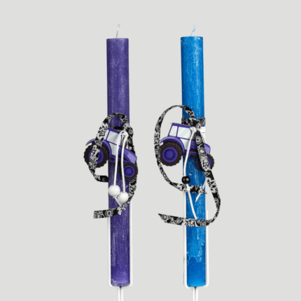 Λαμπάδα με ξύλινο στολίδι – τρακτέρ