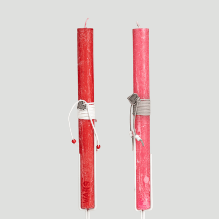 Λαμπάδα με μεταλλικό στολίδι – καρδιά