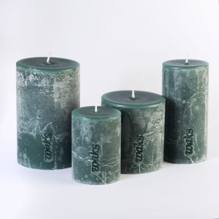 Forest Green Pillar Candles