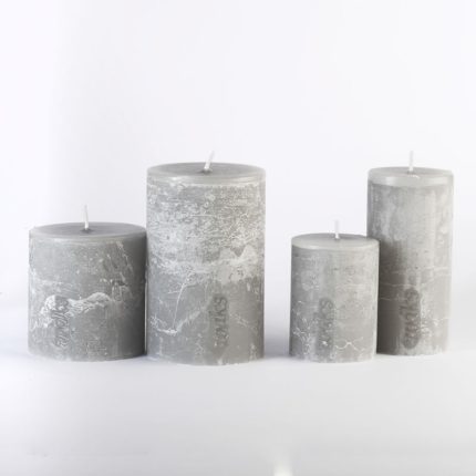 Grey Pillar Candles