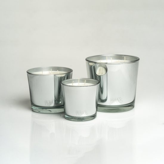 WAKS XMAS scented candles silver big WAKS XMAS scented candles silver big