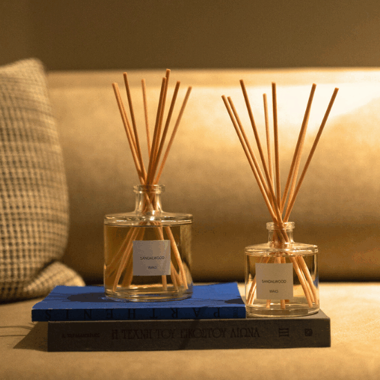 WAKS reed diffusers sandalwood αρωματικά χώρου υακινθος αρωματικά κεριά scented candles 2