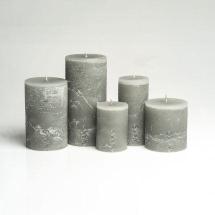 Grey Pillar Candles
